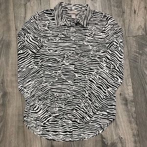 H&M zebra print buttonup long sleeve